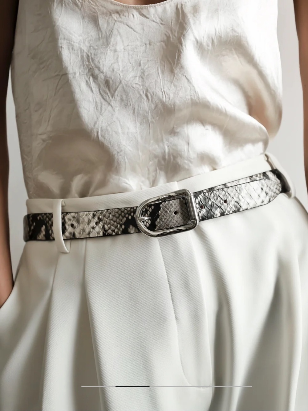 Dehanche Mija Snake Silver Beige Belt Size L - Picture 2 of 11